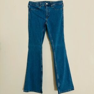 H&M Blue Flared Jeans with Mid-Rise Fit and Full Length KIDS US 14